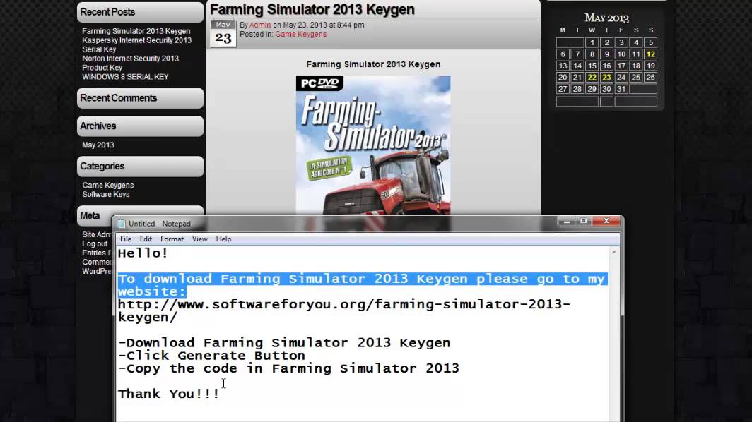 farming simulator 2013 product key